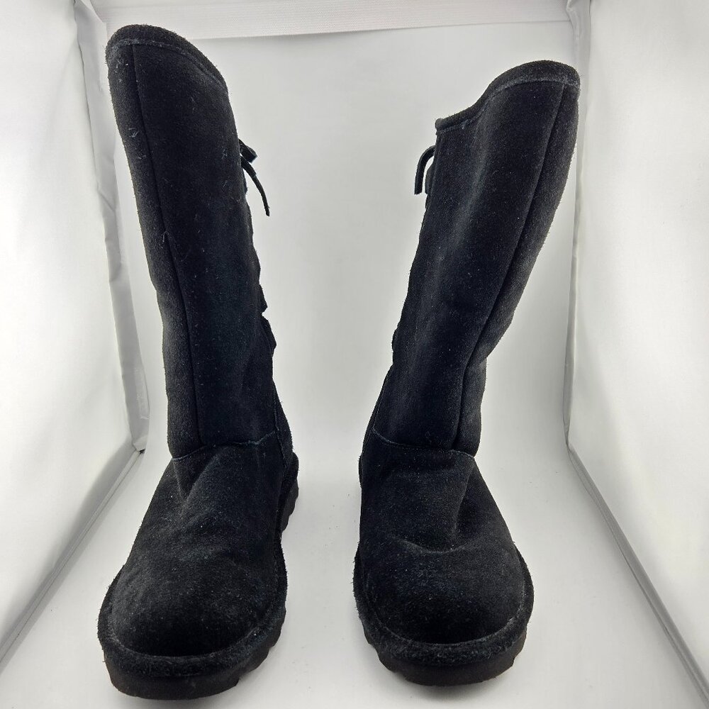 BEARPAW Phylly Suede Slip-On Boots | Black | Women’s Size 7